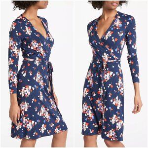 Boden Wrap Jersey Dress in Navy Tulip